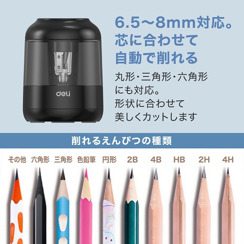 デリ　高耐久刃　電動鉛筆削り　ホワイト　ＤＬＩ－ＳＥＳ６８６７０ＷＨ　１個4