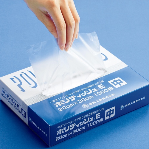 福助工業　ポリティッシュＥ　中　ヨコ２００×タテ３００×厚み０.００７ｍｍ　０５０２６１８　１箱（１０００枚）2