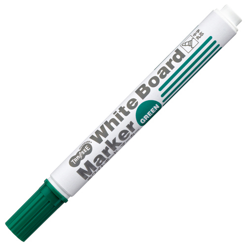 【クリックで詳細表示】TANOSEE ホワイトボードマーカー 中字丸芯 緑 1本 TS-WBMBG-G