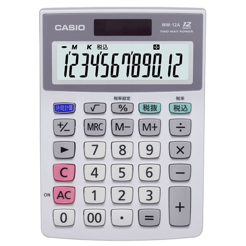 カシオ　特大表示電卓　１２桁　ミニジャストサイズ　ＭＷ－１２Ａ－Ｎ　１台1