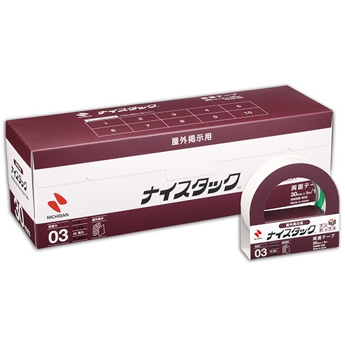 ニチバン　ナイスタック　両面テープ　屋外掲示用　ブンボックス　大巻　３０ｍｍ×５ｍ　ＮＷＢＢ－Ｎ３０　１パック（１０巻）1