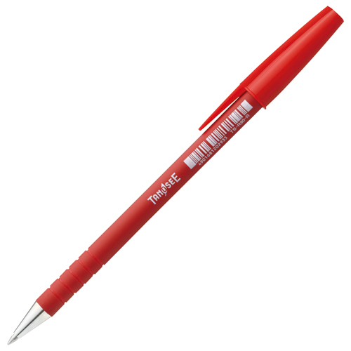 【クリックで詳細表示】TANOSEE キャップ式油性ボールペン 0.7mm 赤 1本 TS-R80-R