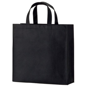 ＴＡＮＯＳＥＥ　不織布バッグ　小　ヨコ３２０×タテ３３０×マチ幅１１０ｍｍ　ブラック　１パック（１０枚）