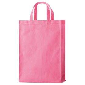 ＴＡＮＯＳＥＥ　不織布バッグ　中　ヨコ３２０×タテ４５０×マチ幅１２０ｍｍ　ピンク　１パック（１０枚）