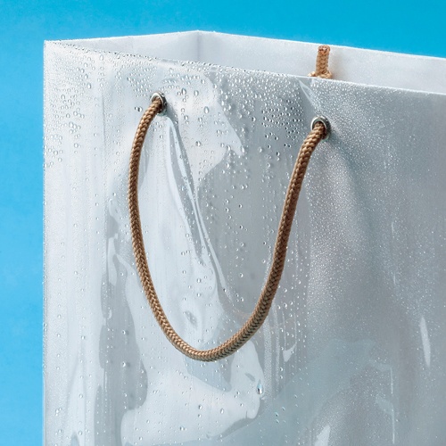 ＴＡＮＯＳＥＥ　ビニールカバー付手提袋　Ｓ　ヨコ３３０×タテ３２０×マチ幅１１０ｍｍ　白無地　１パック（１０枚）2