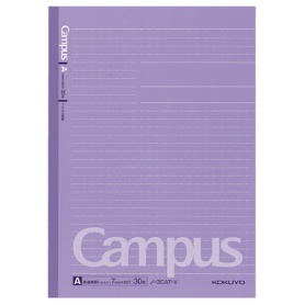 コクヨ　キャンパスノート（ドット入り罫線・カラー表紙）　セミＢ５　Ａ罫　３０枚　紫　ノ－３ＣＡＴ－Ｖ　１冊