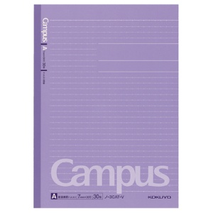 コクヨ　キャンパスノート（ドット入り罫線・カラー表紙）　セミＢ５　Ａ罫　３０枚　紫　ノ－３ＣＡＴ－Ｖ　１冊1