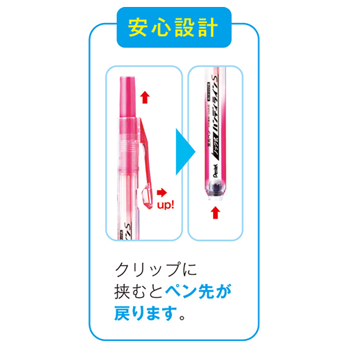 XSXNS15-F 蛍光ペン ノック式ハンディラインS ぺんてる オレンジ
