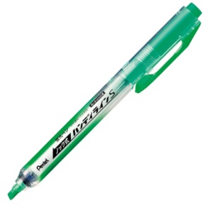 ぺんてる　蛍光ペン　ノック式ハンディラインＳ　ライトグリーン　ＳＸＮＳ１５－Ｋ　１本1