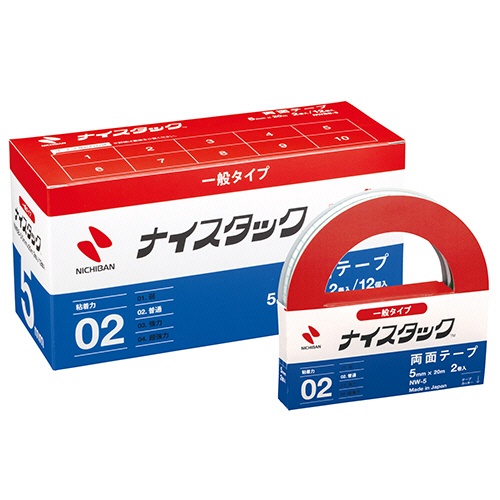 ニチバン　ナイスタック　再生紙両面テープ　ブンボックス　大巻　５ｍｍ×２０ｍ　ＮＷＢＢ－５　１パック（２４巻）1