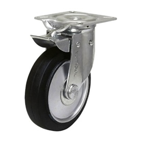シシクアドクライス　シシク　自在－固定切換キャスター　ゴム車輪　１３０径　ＮＪＫ－１３０Ｗ　１個