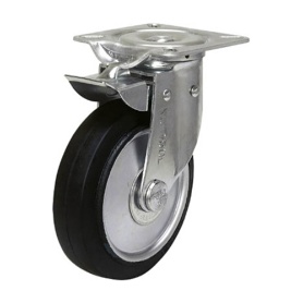 シシクアドクライス　シシク　自在－固定切換キャスター　ゴム車輪　１５０径　ＮＪＫ－１５０Ｗ　１個