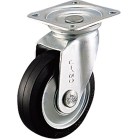 シシクアドクライス　シシク　スタンダードプレスキャスター　ゴム車輪　自在　１３０径　ＷＪ－１３０　１個