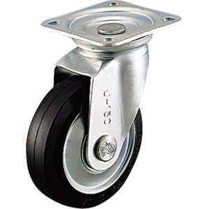 シシクアドクライス　シシク　スタンダードプレスキャスター　ゴム車輪　自在　１３０径　ＷＪ－１３０　１個1