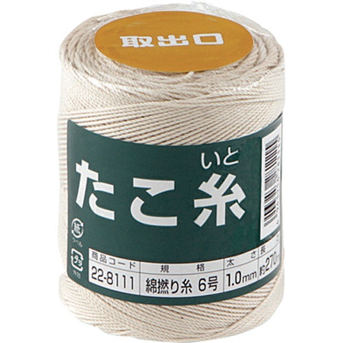 高木綱業　高木　たこ糸　綿撚り糸　＃６　２２－８１１１　１巻1