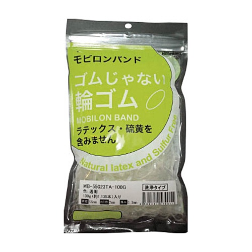 日清紡　Ｓ日清紡　モビロンバンド５５×２×０.３透明／洗浄タイプ１００ｇ　ＭＢ－５５０２３ＴＡ－１００Ｇ　１袋（１１３５本）1