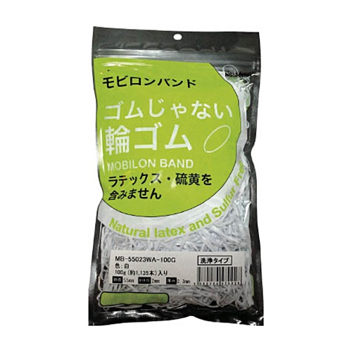 日清紡　Ｓ日清紡　モビロンバンド５５×２×０.３白／洗浄タイプ１００ｇ　ＭＢ－５５０２３ＷＡ－１００Ｇ　１袋（１１３５本）1