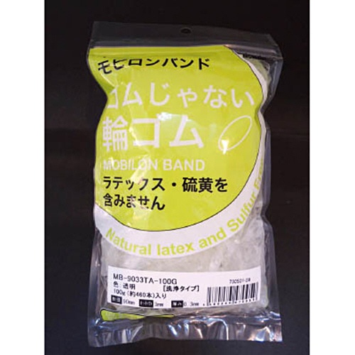 日清紡　Ｓ日清紡　モビロンバンド９０×３×０.３透明／洗浄タイプ１００ｇ　ＭＢ－９０３３ＴＡ－１００Ｇ　１袋（４６０本）1