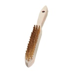 LESSMANN 剣先3行 木柄ハンドブラシ 真鍮メッキ線 105431 1本