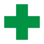 ユニット　緑十字ステッカー　１２０×１２０ｍｍ　ＰＰステッカー　３７１－１１　１組（１０枚）