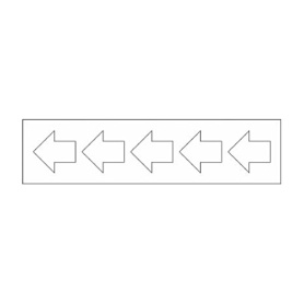 ＴＲＵＳＣＯ　配管用ステッカー　方向表示　カッティング矢印　３６×３６　白　ＴＰＳ－ＣＹＷ　１パック（５枚）
