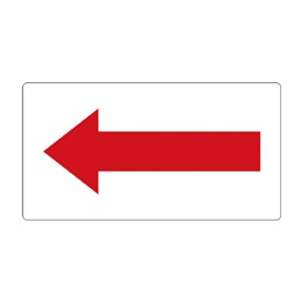 ＴＲＵＳＣＯ　配管用ステッカー　方向表示　赤　中　ＴＰＳ－Ｈ７．５Ｒ－Ｍ　１パック（５枚）