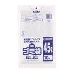 ワタナベ工業　ワタナベ　透明ゴミ袋（再生原料タイプ）４５Ｌ　Ｕ－４５　１パック（１０枚）