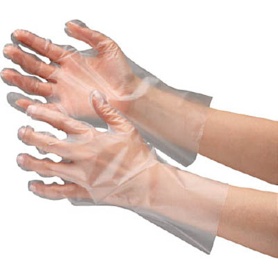 ミドリ安全　ポリエチレン使い捨て手袋　外エンボス　Ｌ　ＶＥＲＴＥ－５７５－Ｌ　１箱（２００枚）