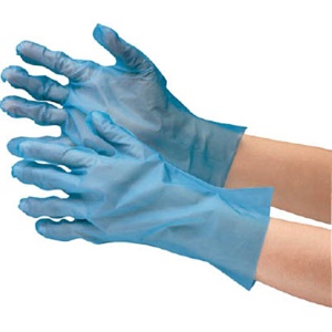 ミドリ安全　ポリエチレン使い捨て手袋　外エンボス　青　Ｌ　ＶＥＲＴＥ－５７６－Ｌ　１箱（２００枚）1