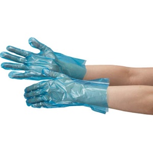 ミドリ安全　ポリエチレン使い捨て手袋　片エンボス　青　Ｌ　ＶＥＲＴＥ－５０４－Ｌ　１パック（２００枚）1