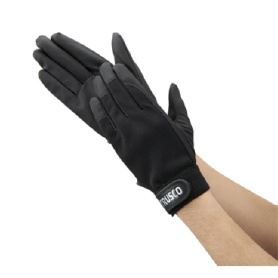 ＴＲＵＳＣＯ　ＰＵ薄手手袋エンボス加工　ブラック　Ｌ　ＴＰＵＭ－Ｂ－Ｌ　１双