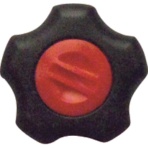 三星産業貿易　三星　フィットノブ　Ｍ６　本体／黒　キャップ／赤　ＦＩＴ－Ｋ－Ｍ６－Ｒ－５Ｐ　１パック（５個）