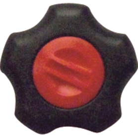 三星産業貿易　三星　フィットノブ　Ｍ６　本体／黒　キャップ／赤　ＦＩＴ－Ｋ－Ｍ６－Ｒ－５Ｐ　１パック（５個）
