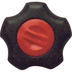 三星産業貿易　三星　フィットノブ　Ｍ６　本体／黒　キャップ／赤　ＦＩＴ－Ｋ－Ｍ６－Ｒ－５Ｐ　１パック（５個）1