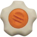 三星産業貿易　三星　フィットノブ　Ｍ６　本体／白　キャップ／橙　ＦＩＴ－Ｗ－Ｍ６－Ｏ－５Ｐ　１パック（５個）