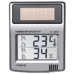 佐藤計量器製作所　佐藤　ソーラーデジタル温湿度計　ＰＣ－５２００ＴＲＨ　１個