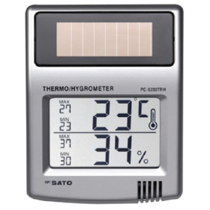 佐藤計量器製作所　佐藤　ソーラーデジタル温湿度計　ＰＣ－５２００ＴＲＨ　１個1