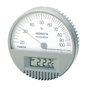 佐藤計量器製作所　佐藤　湿度計　ハイエスト２型（温度計付）　７５４２－００　１個1
