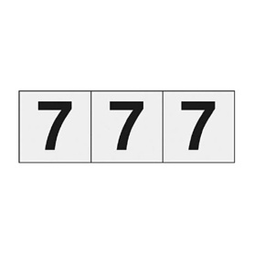 ＴＲＵＳＣＯ　数字ステッカー　３０×３０　「７」　透明　ＴＳＮ－３０－７－ＴＭ　１セット（３枚）