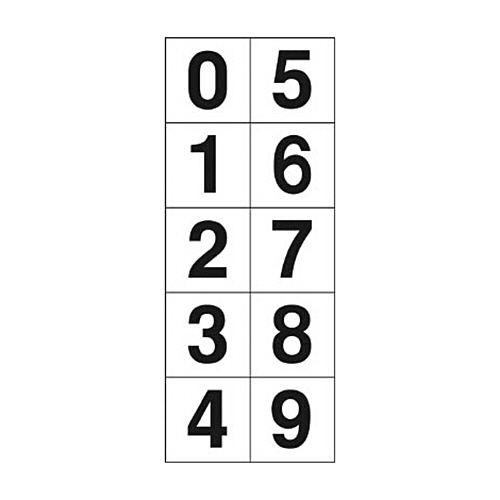 ＴＲＵＳＣＯ　数字ステッカー　５０×５０　「０～９」連番　白　各１枚　ＴＳＮ－５０－１０　１セット（１０枚）1