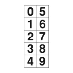 TRUSCO 数字ステッカー 50×50 「0~9」連番 白 各1枚 TSN-50-10 1セット(10枚)