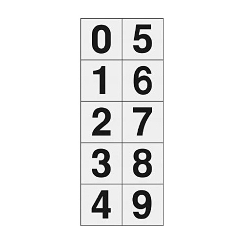 ＴＲＵＳＣＯ　数字ステッカー　５０×５０　「０～９」連番　透明　各１枚　ＴＳＮ－５０－１０－ＴＭ　１セット（１０枚）1