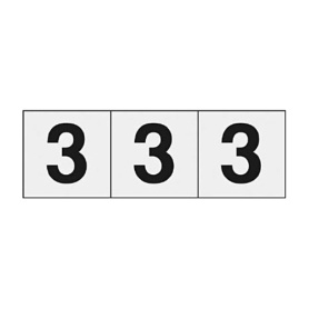 ＴＲＵＳＣＯ　数字ステッカー　５０×５０　「３」　透明　ＴＳＮ－５０－３－ＴＭ　１セット（３枚）