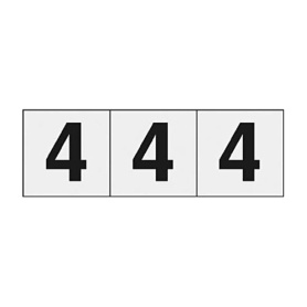 ＴＲＵＳＣＯ　数字ステッカー　５０×５０　「４」　透明　ＴＳＮ－５０－４－ＴＭ　１セット（３枚）