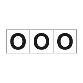 ＴＲＵＳＣＯ　アルファベットステッカー　３０×３０　「Ｏ」　白　ＴＳＮ－３０－Ｏ　１セット（３枚）