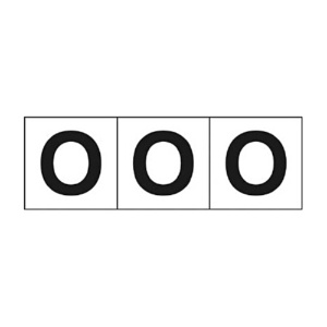 ＴＲＵＳＣＯ　アルファベットステッカー　３０×３０　「Ｏ」　白　ＴＳＮ－３０－Ｏ　１セット（３枚）1