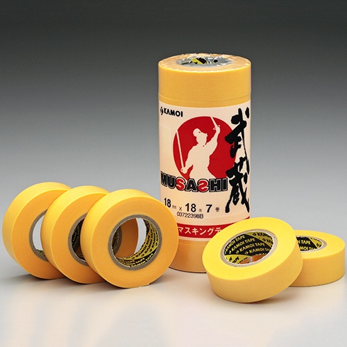 カモ井加工紙　和紙マスキングテープ　武蔵　１８ｍｍ幅　ＭＵＳＡＳＨＩＪＡＮ－１８　１パック（７巻）1