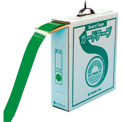 日本緑十字社 緑十字 ガードテープ（ラインテープ） 緑 再剥離タイプ