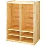 ライオン事務器　パイン材家具シリーズ　幼児用ロッカー　２連（４人用）　幅６６０×奥行４５０×高さ９００ｍｍ　ＰＬ４－２３　１台