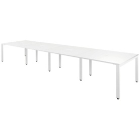 フリーアドレステーブル　幅４８００×奥行１２００×高さ７２０ｍｍ　ホワイトフレーム　天板：ホワイト　１台